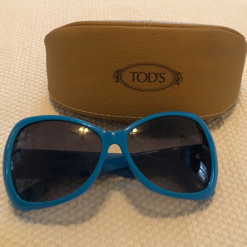 Tod’s Blue Sunglasses with Leather Case
